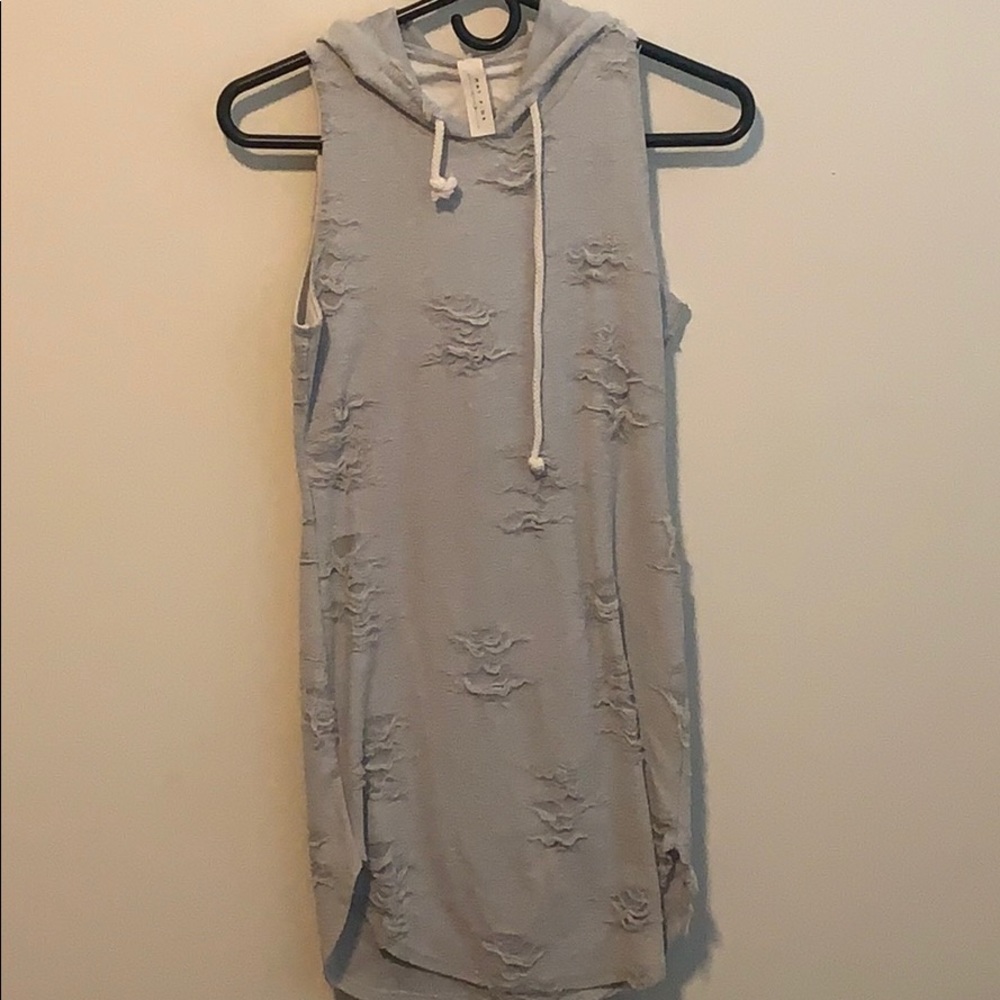 Hooded Distressed Dress / Shirt